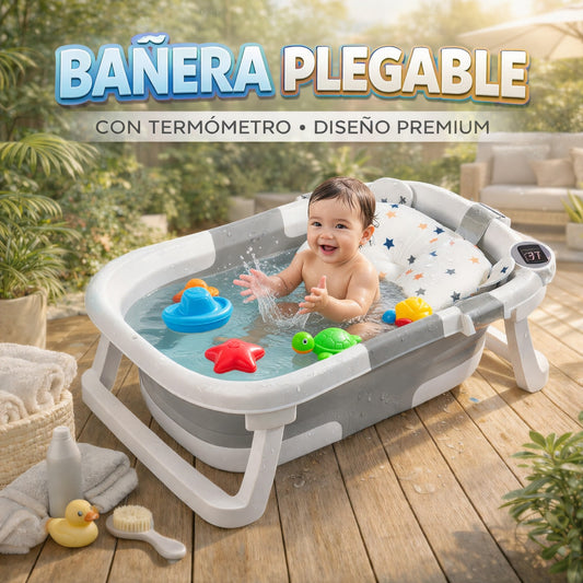 BAÑERA PLEGABLE CON TERMOMETRO + ENVIO GRATIS
