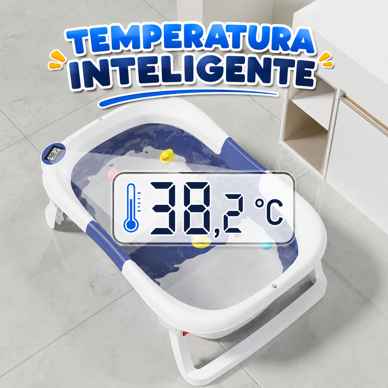 BAÑERA PLEGABLE CON TERMOMETRO + ENVIO GRATIS